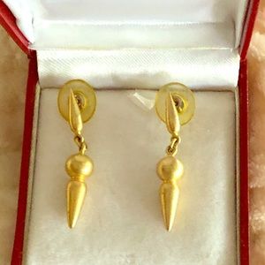 Art Deco earrings gold tone